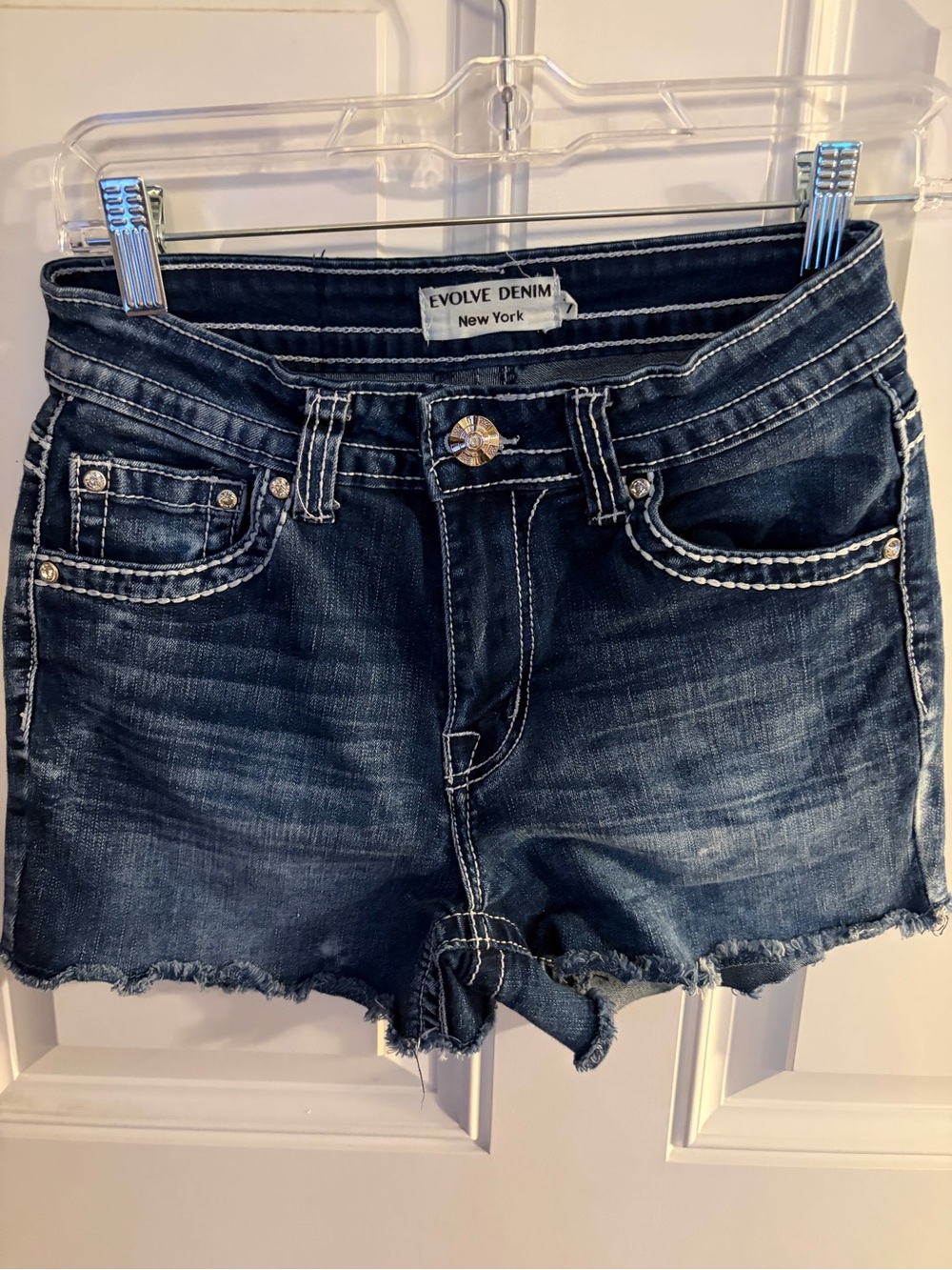 Evolv Women's Dark Wash Denim Shorts